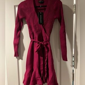 Pink sweater dress